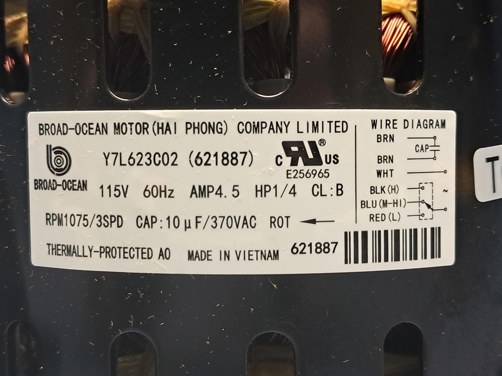 Nordyne – 903774 – Blower Motor replacement 1/4HP 3SP – NEW