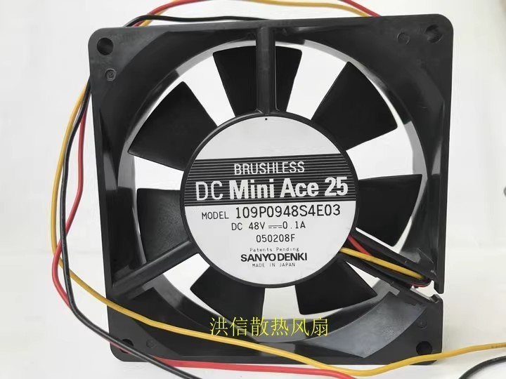 1PCS SANYO 109P0948S4E03 DC48V 0.1A 90*90*25MM 3-Wire Axial Cooling Fan