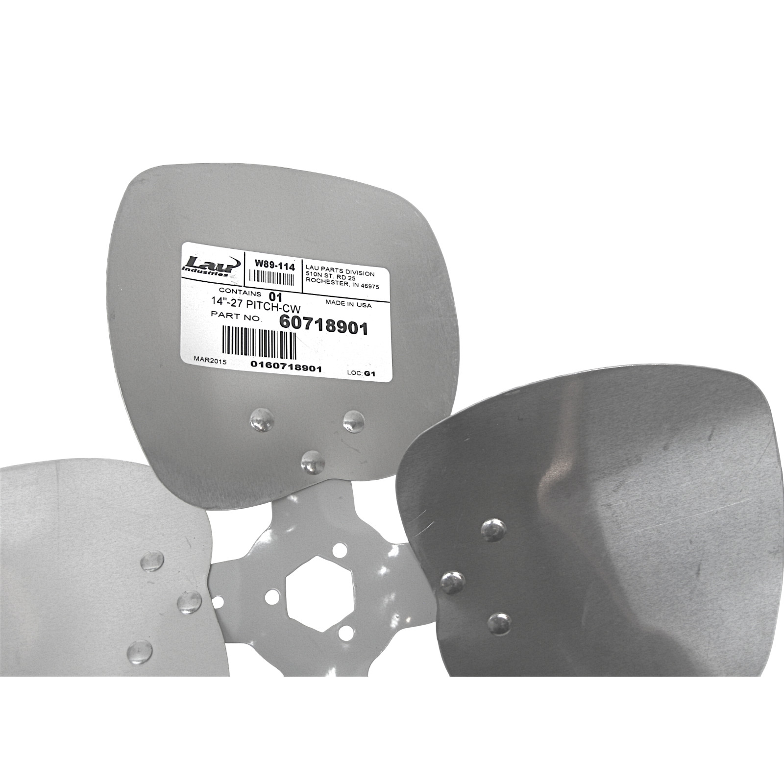 Lau 60718901 14″ Fan Blade CW Rotation 27 Degree Pitch 4 Blades