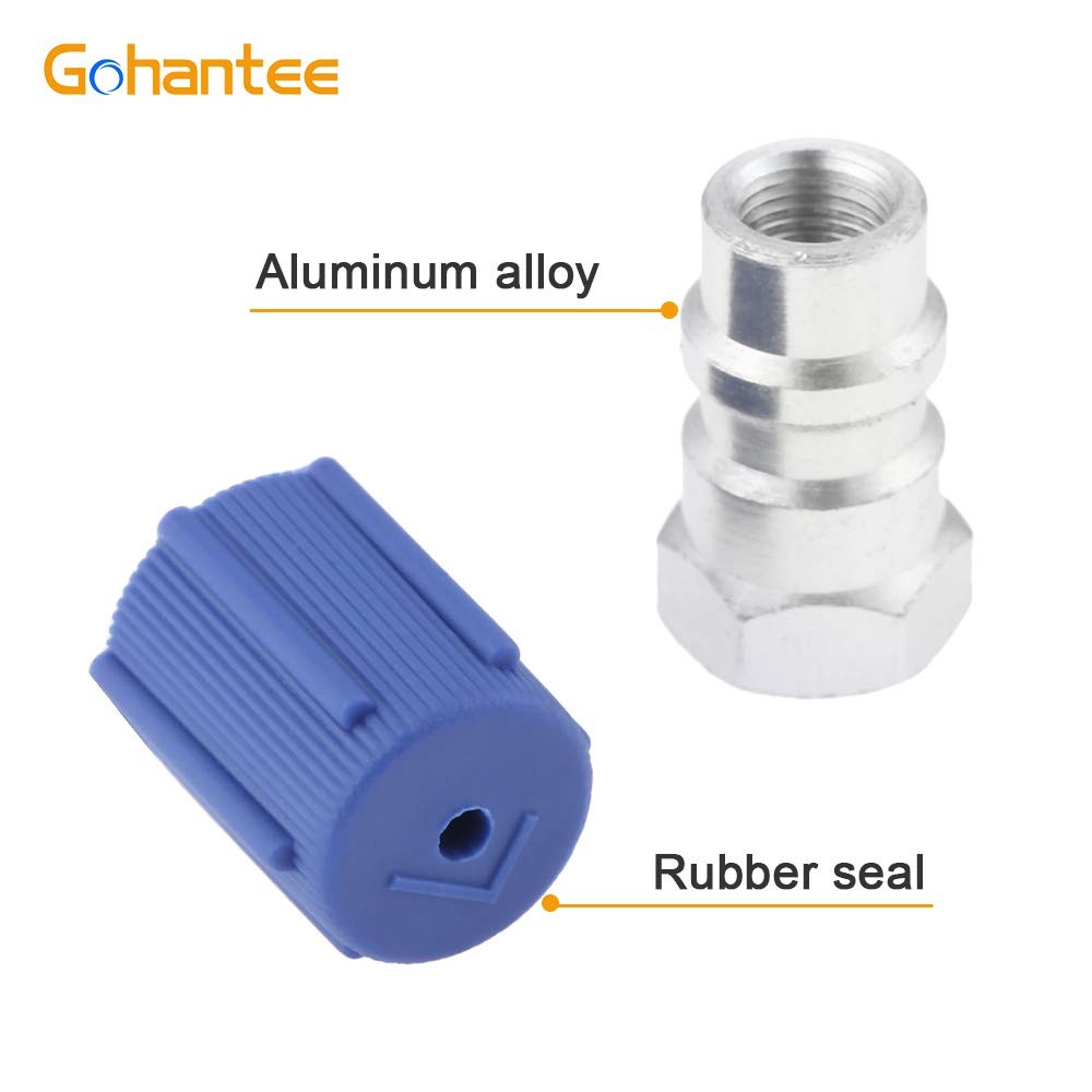 R-12 To R-134a Retrofit Valve 7/16 Low Side Port Adapter with Blue 1/4 inch