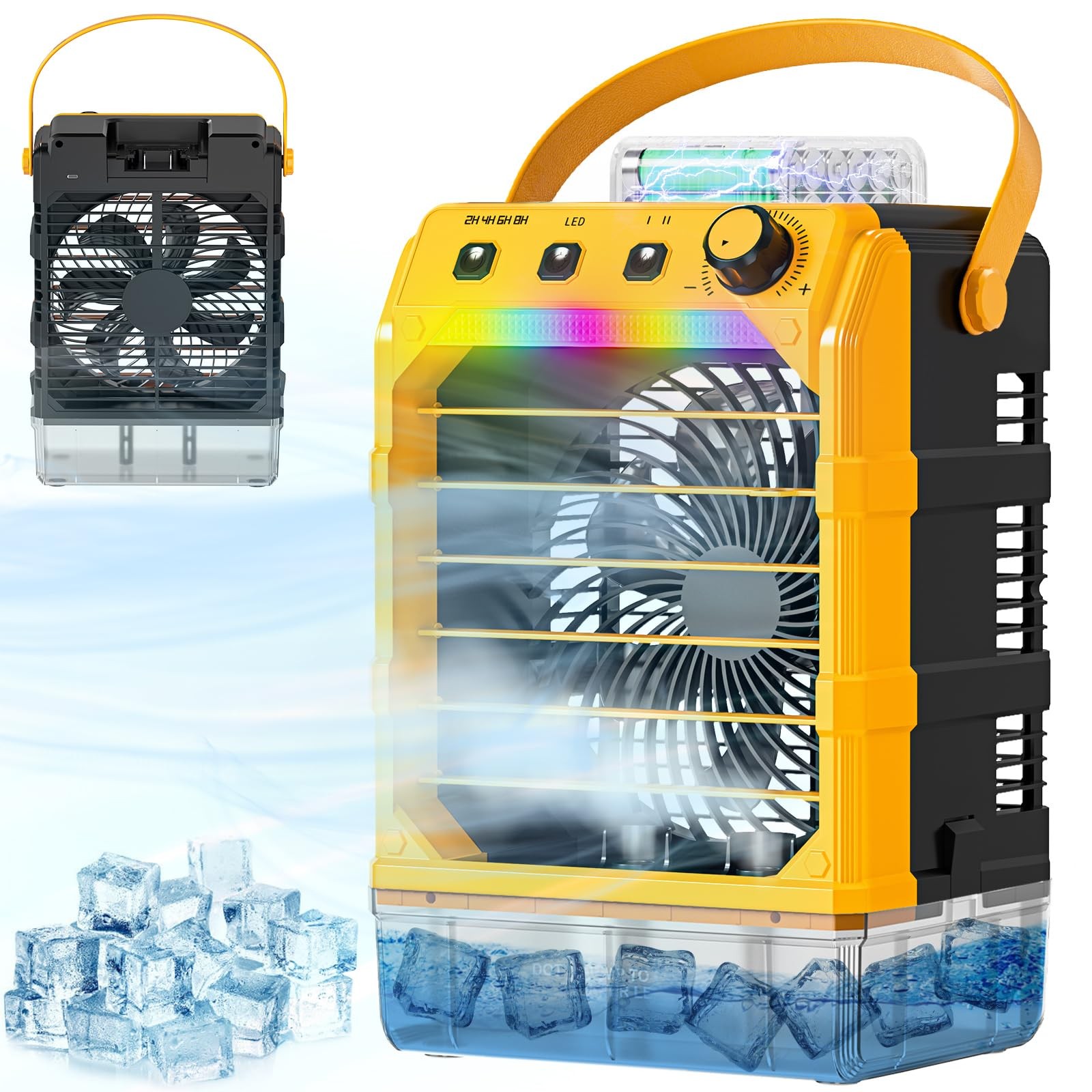 Uniqwamo Misting Fan Portable Compatible For Dewalt 20V/60V Batteryno Battery