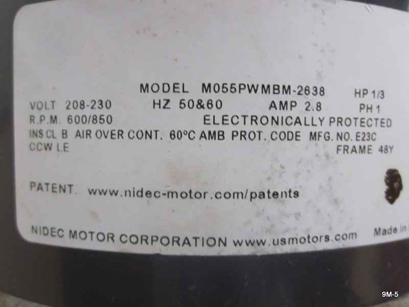 Nidec 1/3 HP ECM Condenser Fan Motor 0131M00953 M055PWMBM-2638 208-230 V