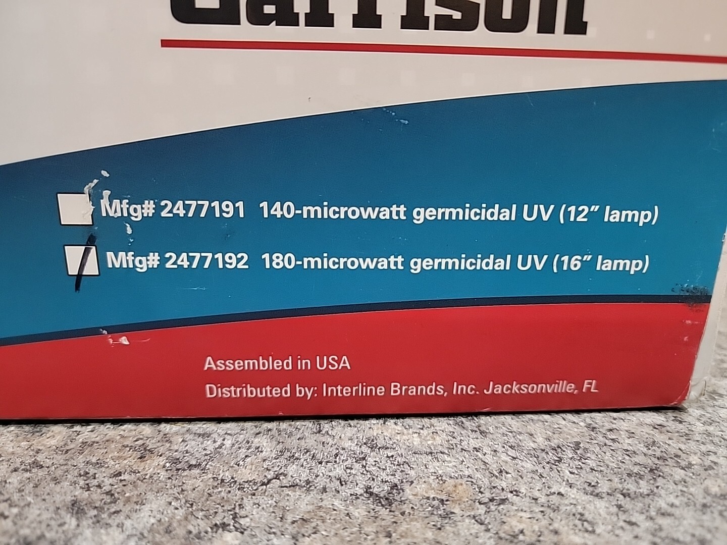 Garrison GAR-401H 180 Microwatt Germicidal UV Air Purifier 16 inch Duct Mount