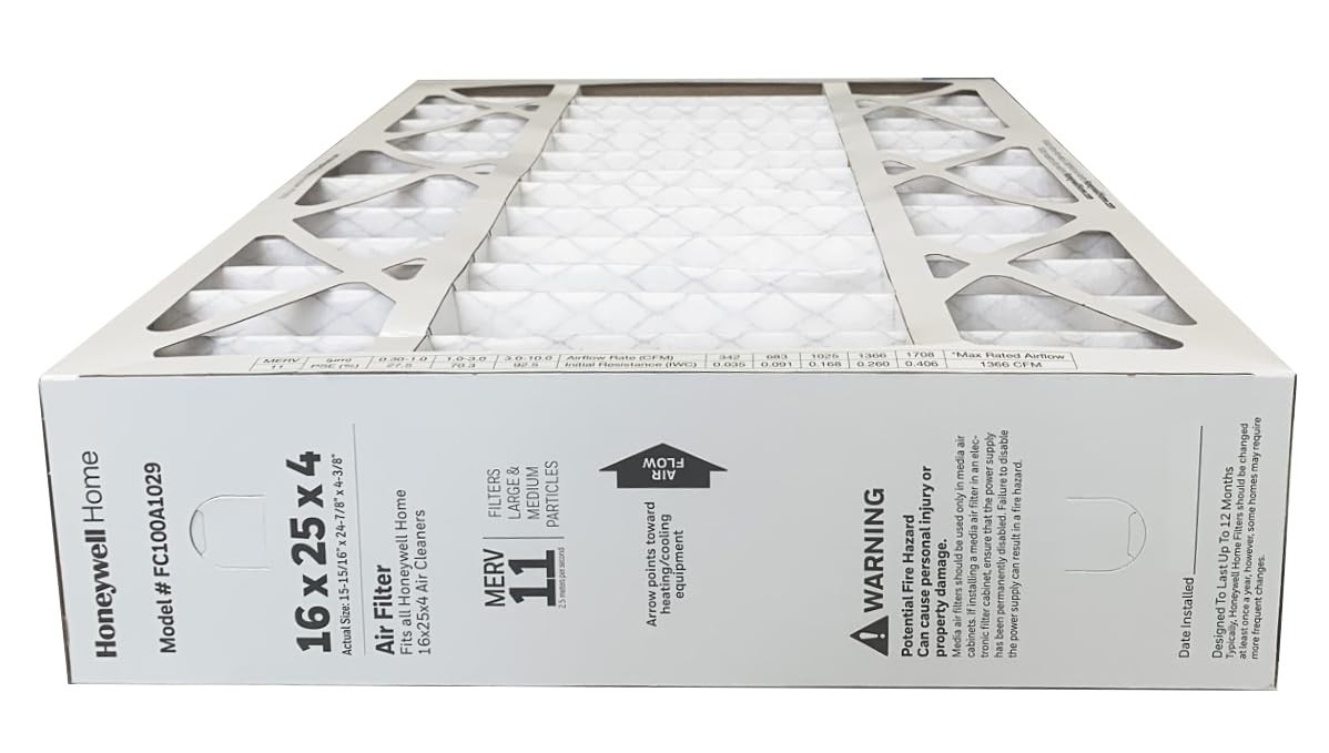 Honeywell Fc100A1029 2 – 16 X 25 X 4 Pleated Air Filter Merv 11 Bundle Same Day
