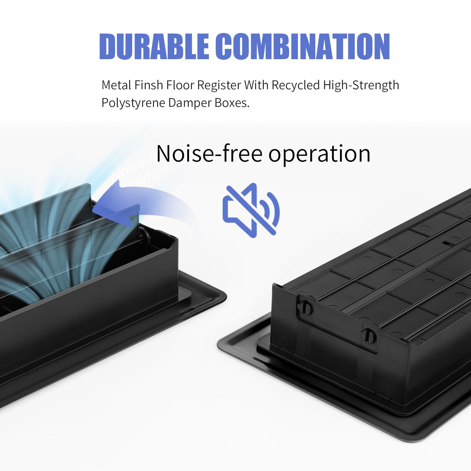 4×10 Floor Register, Black 4” X 10” 1 Pack, X 1 Pack