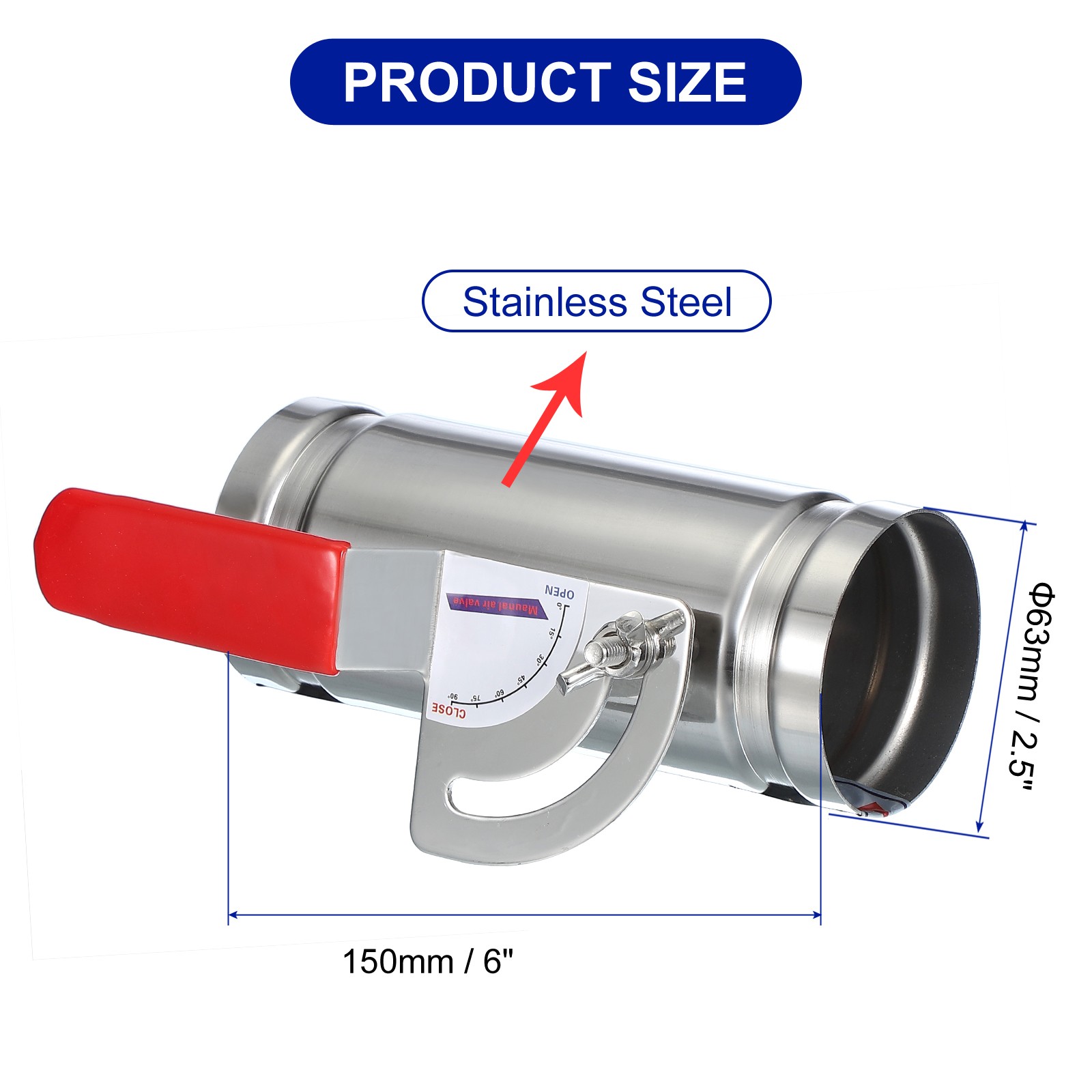HVAC Duct Manual Volume Backdraft Damper 2.5″ Airflow Ducting Branch Vent Damper