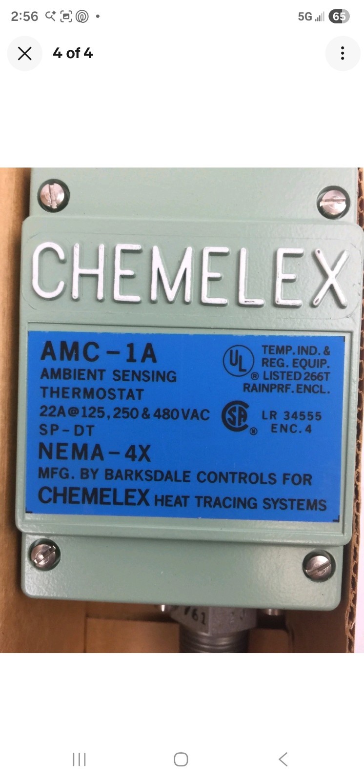 CHEMELEX AMC-1A Ambient Sensing Thermostat NEMA 4X 480VAC Line Voltage
