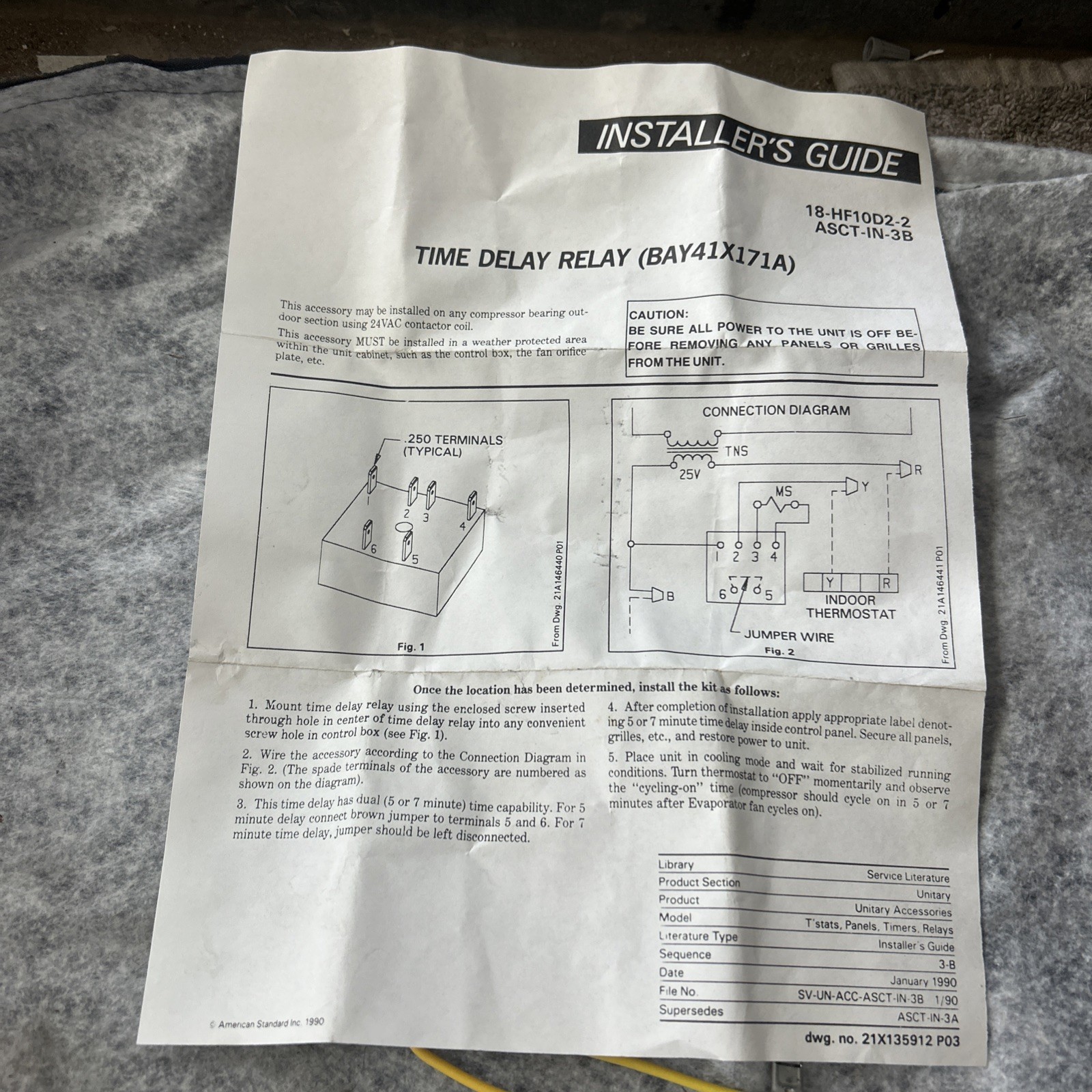 Trane/American Standard BAY41X171A Time Delay Kit