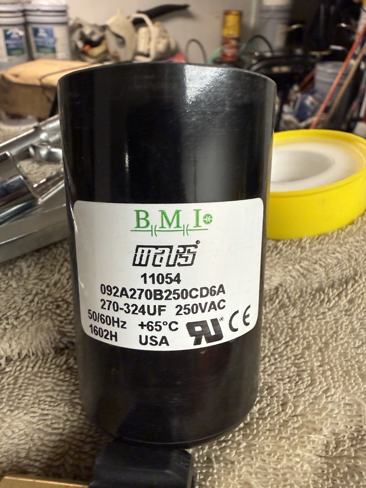 MARS 11054 Motor Start Capacitor 270-324 MFD 250/220 VAC MPN 092A270B250CD6A