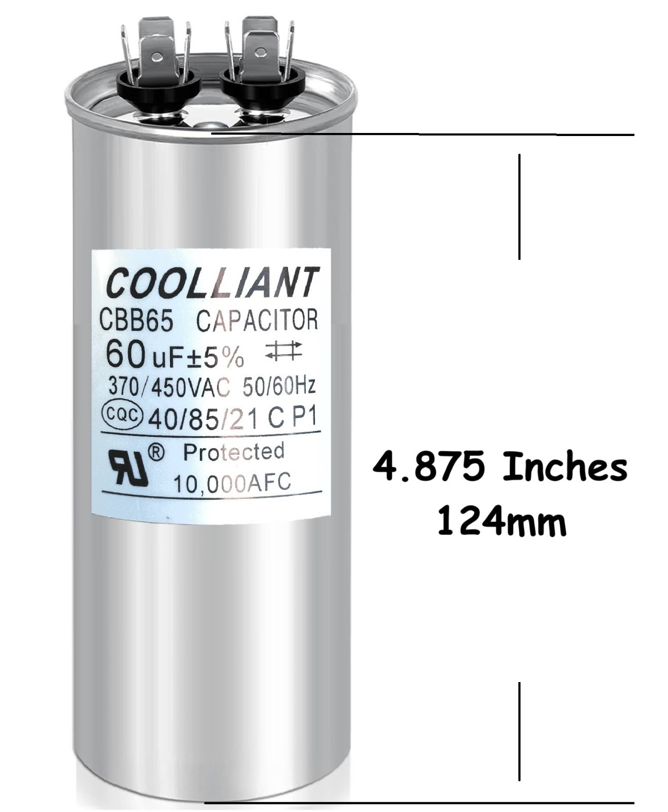Round HVAC 60 uF/MFD Motor Run/Start Capacitor for AC Compressor and Condenser