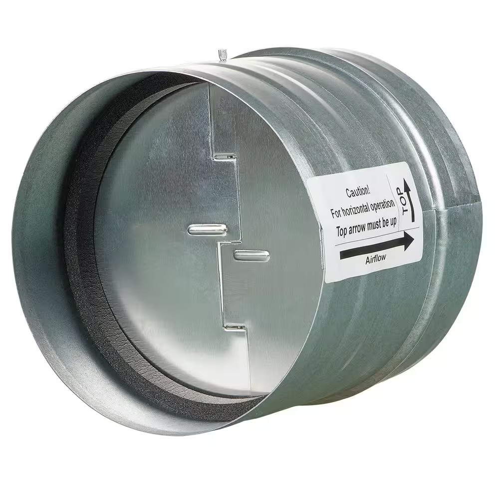 6 In. Galvanized Back-Draft Damper with Rubber Seal Free Shipping (NEW)