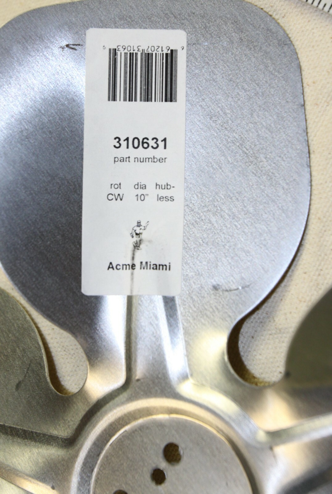 Acme 3106-31 (310631) aluminum 5 blade CW hubless 10″ 31 degree fan blade – New