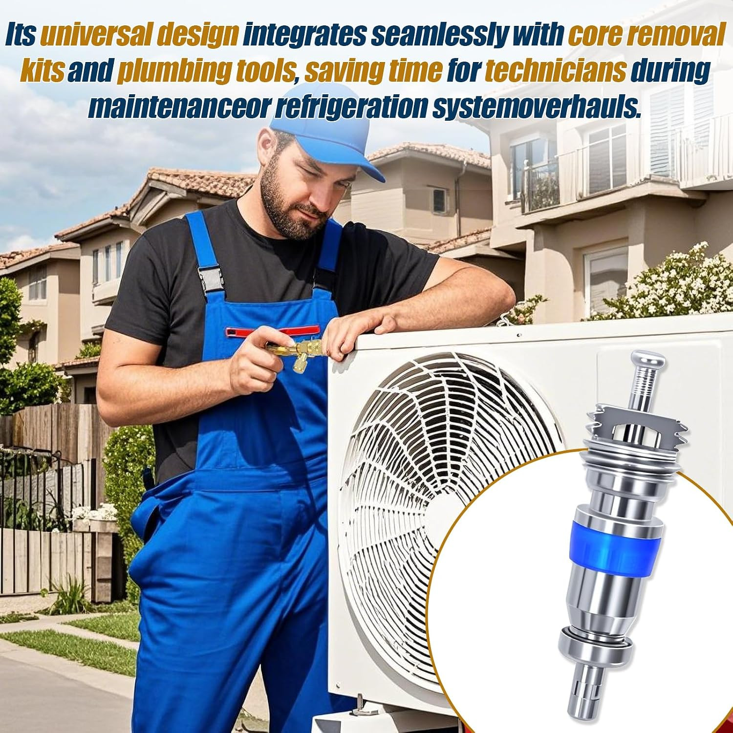 HVAC Schrader Valve Core for R32 R410A R22 Refrigerant, High Pressure AC Valve