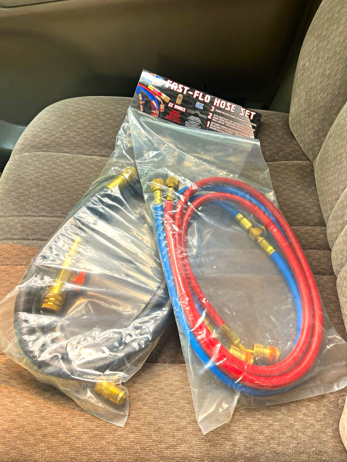 Uniweld EZ5HS 5-Foot Fast-Flo HVAC Refrigerant Hose Set Anti-Blowback New