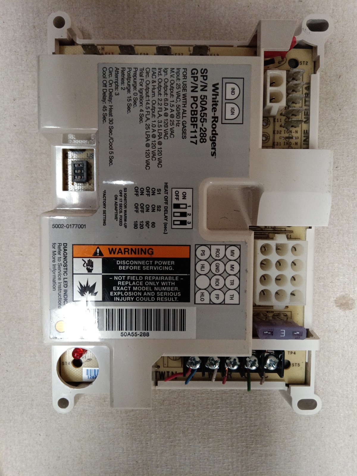 Goodman PCBBF117 50A55-288-05 Furnace Control Board USED / INSPECTED