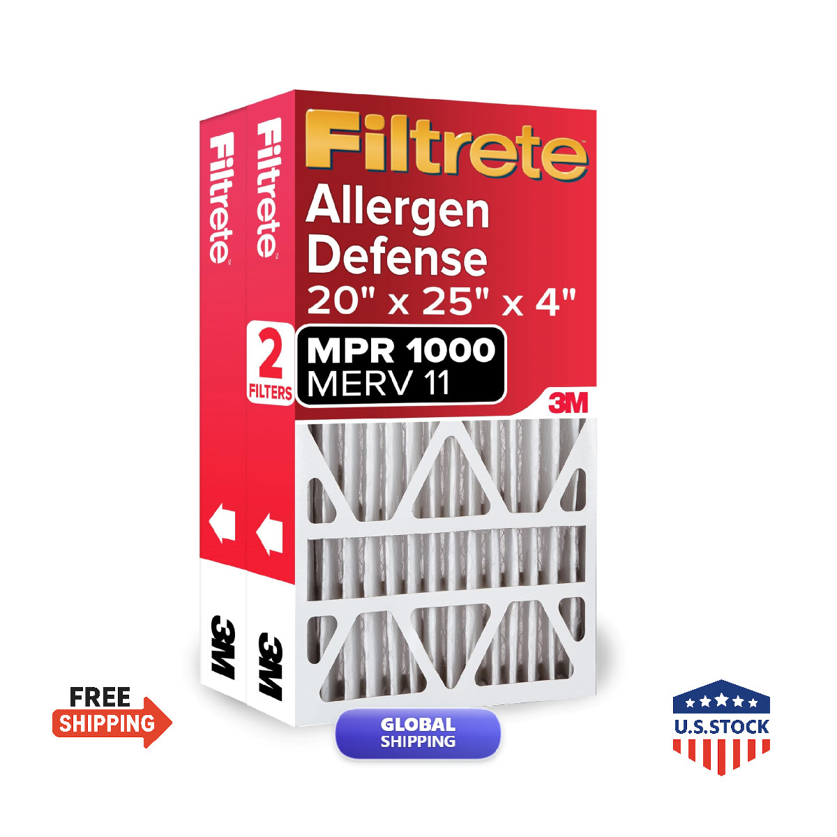 Filtrete 20X25X4 Ac Furnace Air Filter Mpr 1000 Merv 11 Fits Space-Gard