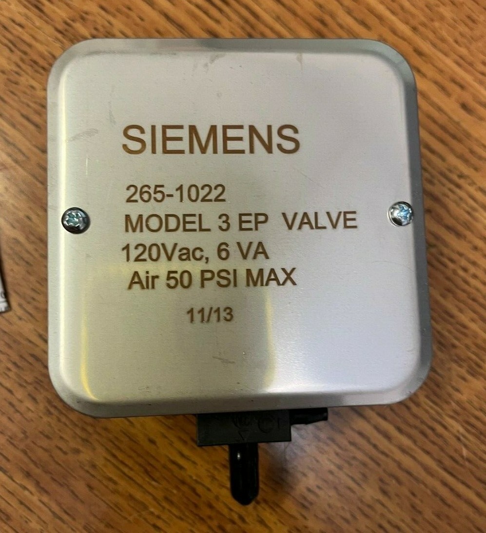 Siemens 265-1022 Model 3 Electric-Pneumatic Air Valve 120VAC 60Hz