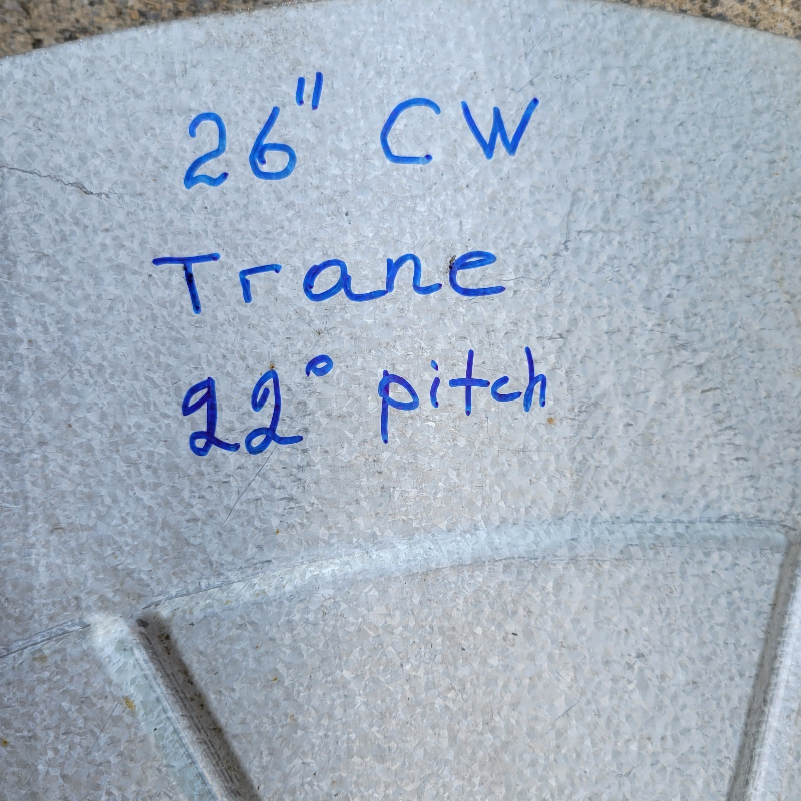 Trane Replacement Condenser Motor Fan Blade 3 Blade 26” CW 22° Pitch Used