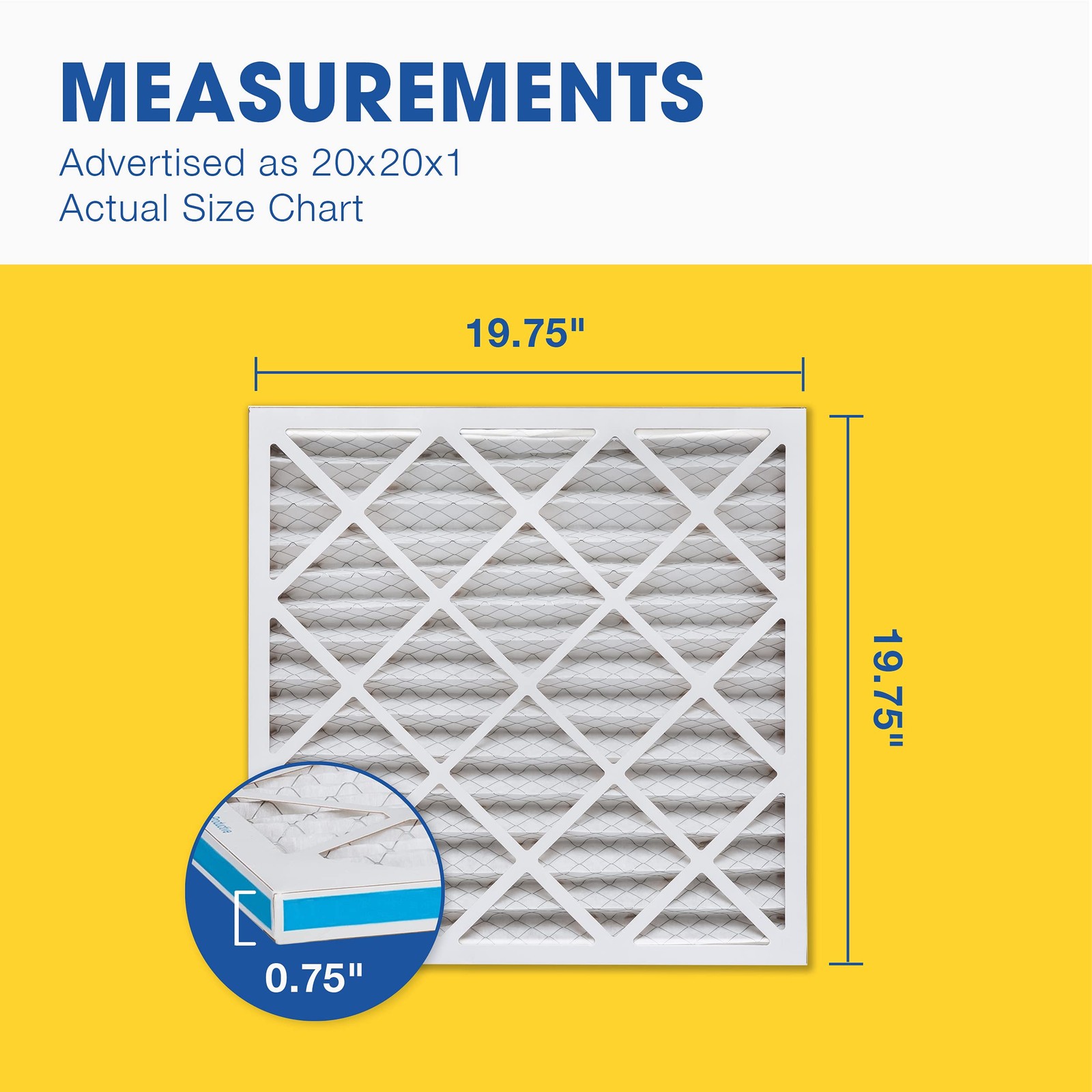 Aerostar 20x20x1 MERV 13 Air Filter, 6 Count, ACTUAL SIZE 6 PACK, 13