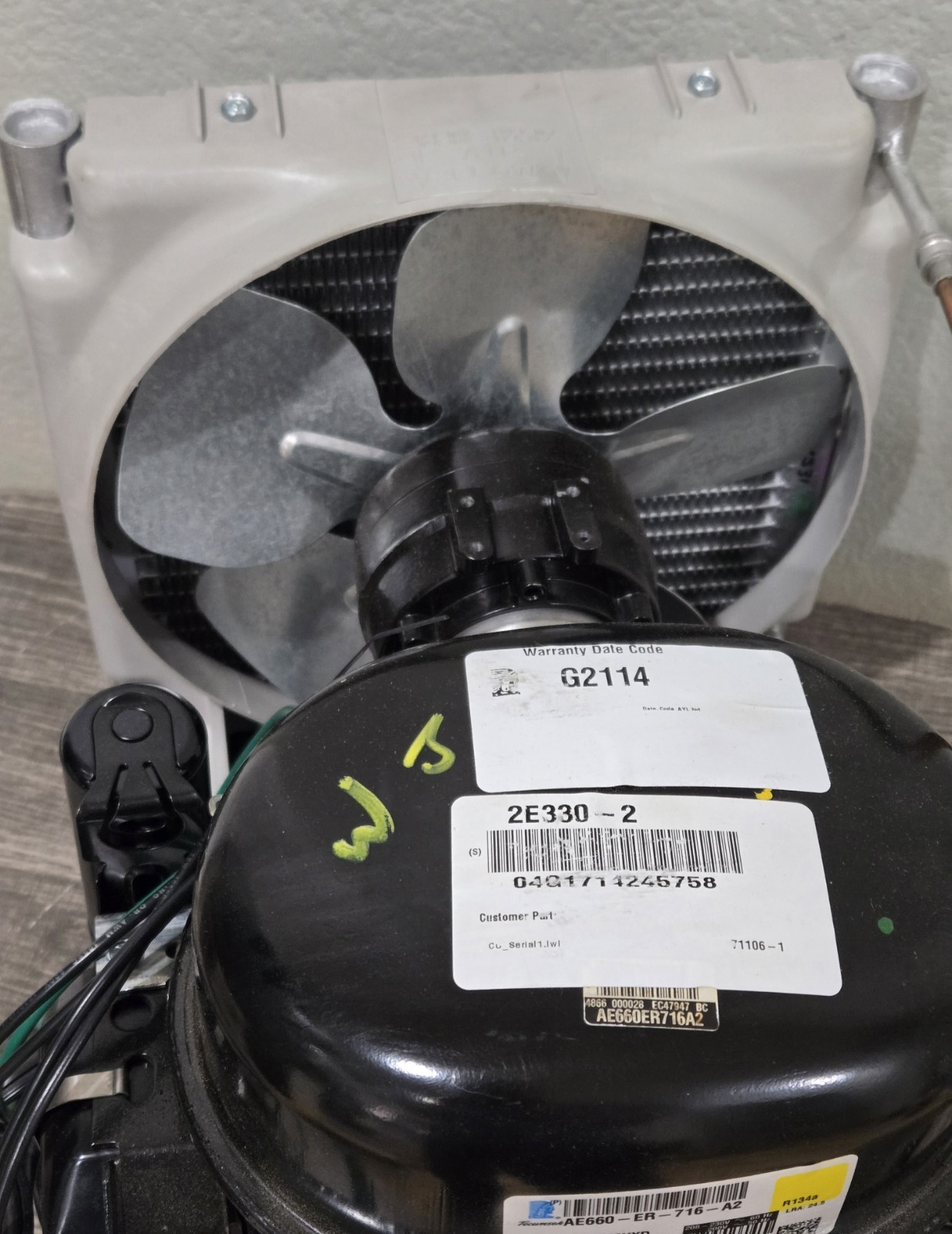 TECUMSEH AEA4444YXDPA 1/4 HP High Temp Air-Cooled Refrigeration Condensing Unit