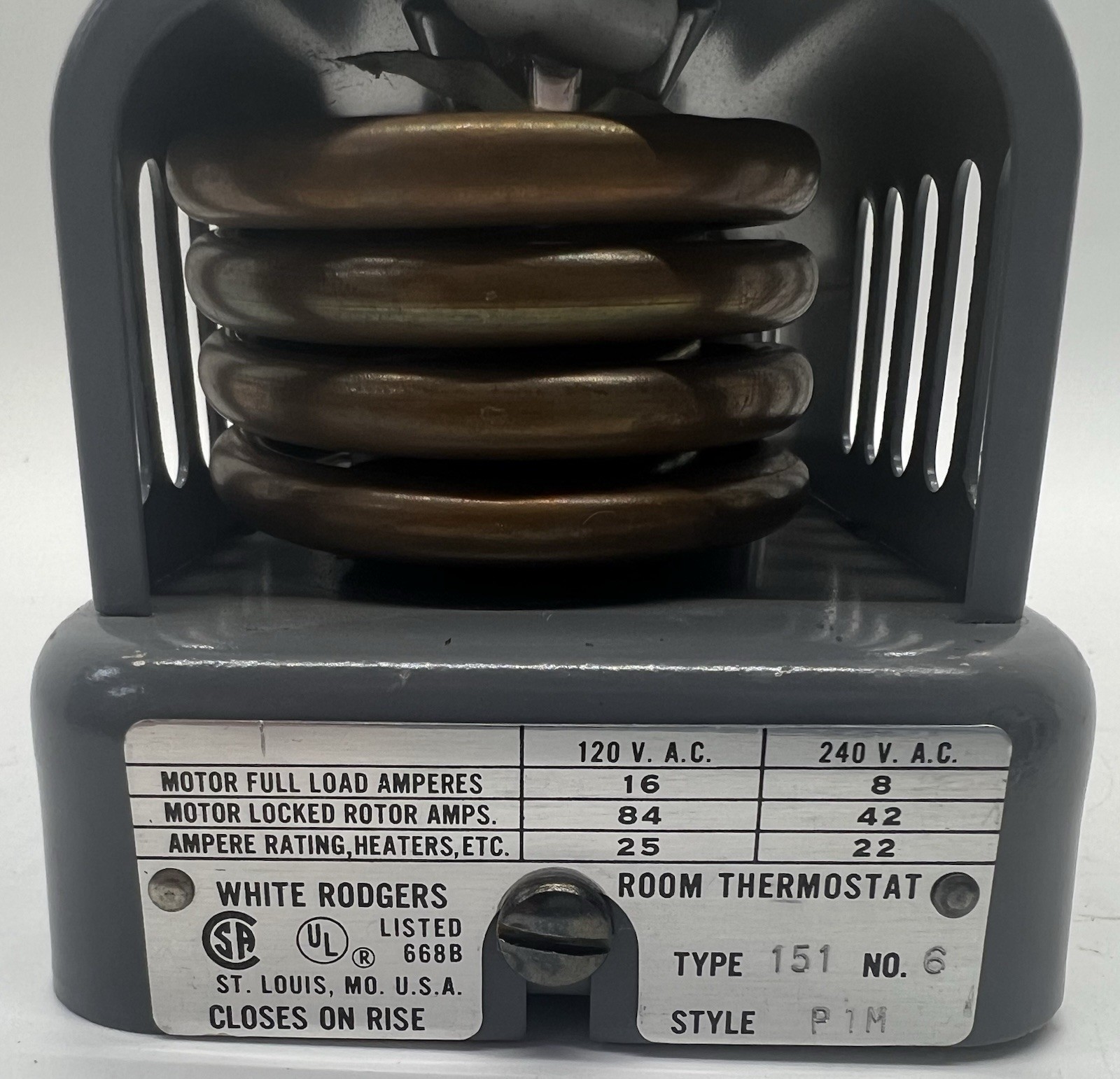 UNUSED Vtg WHITE RODGERS 152-10 Room Control Thermostat Type 151 No.6 Style P1N