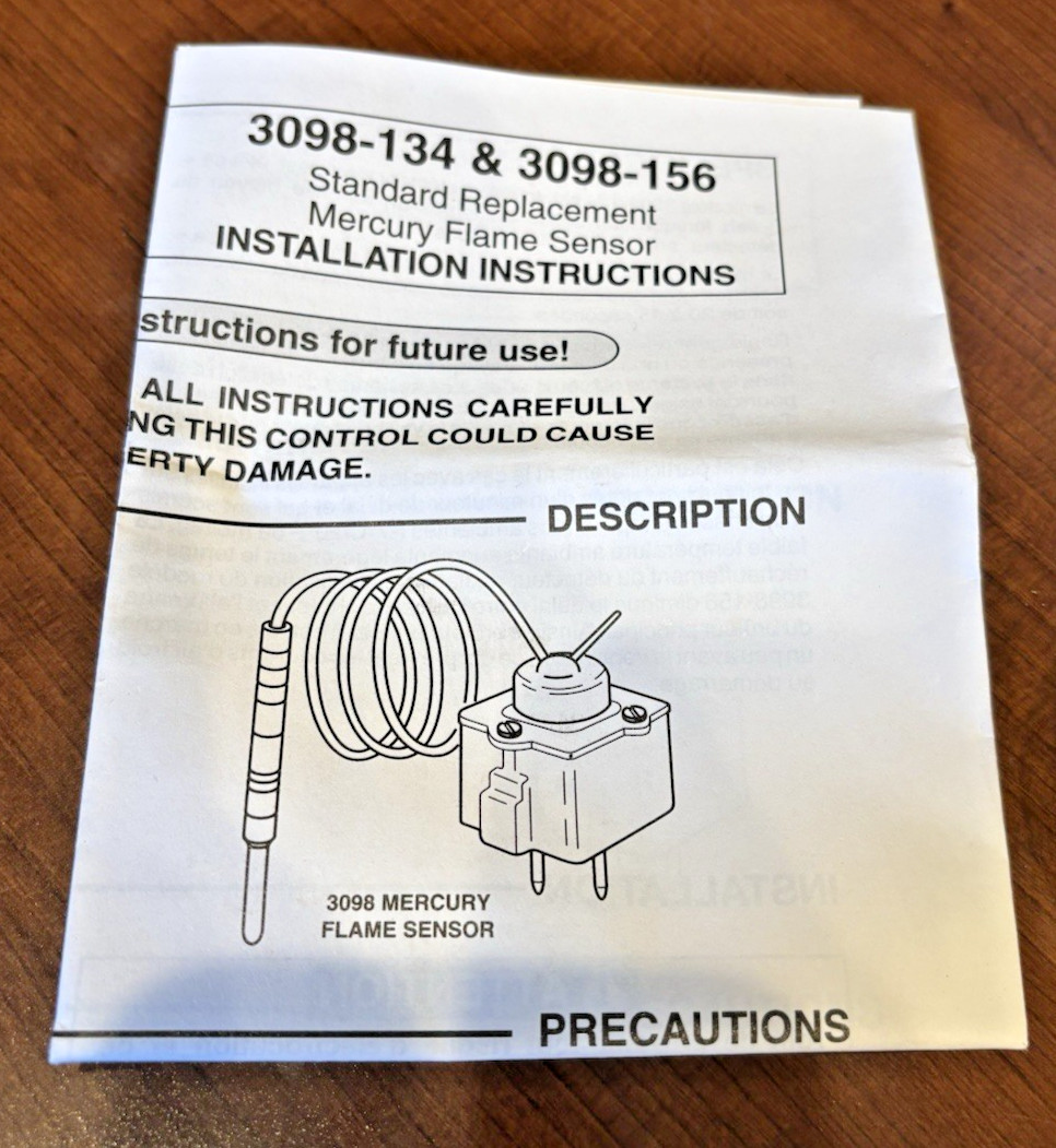 Emerson White-Rodgers 3098-134 48in. Mercury Flame Sensor