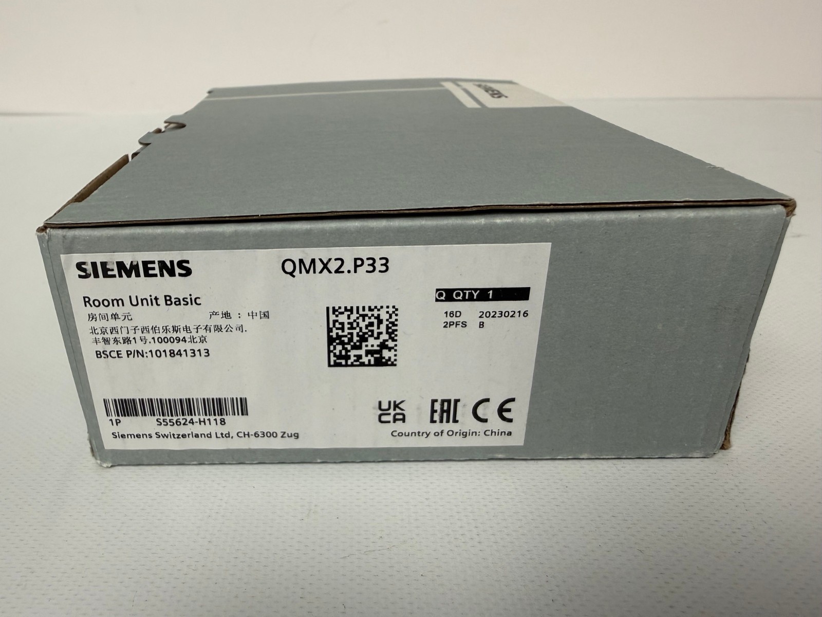 SIEMENS S55624-H118 QMX2.P33 ROOM UNIT BASIC TEMPERATURE SENSOR NEW