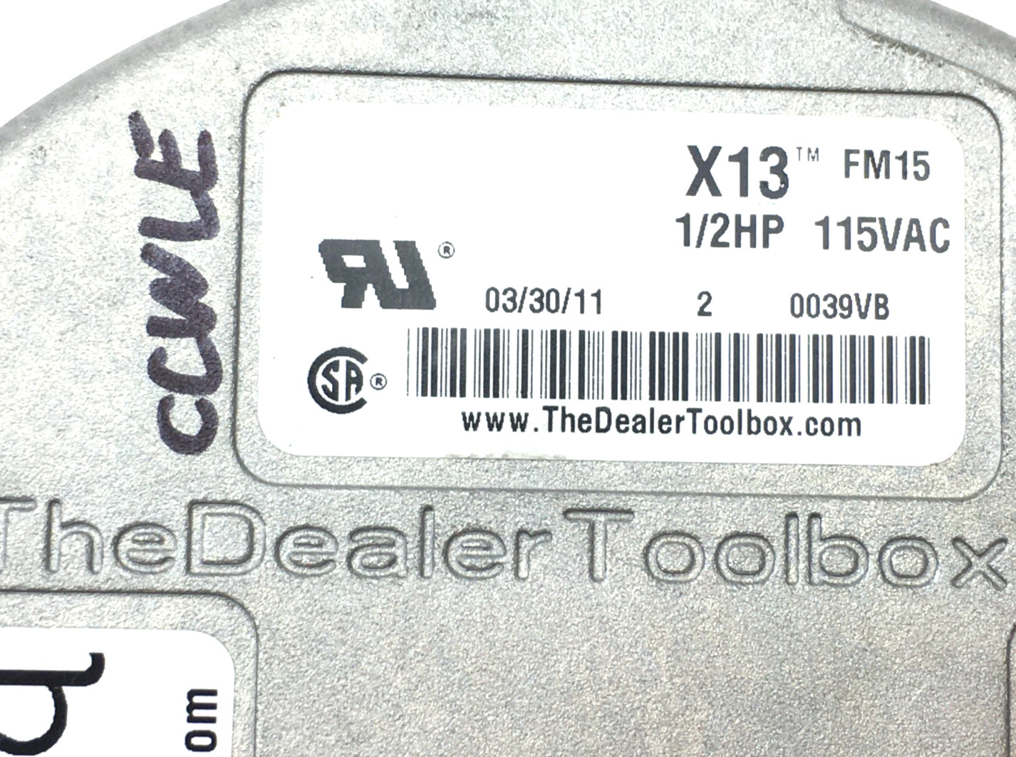 Genteq X13 FM15 Module Only 1/2HP 115V CCW LE used #J265