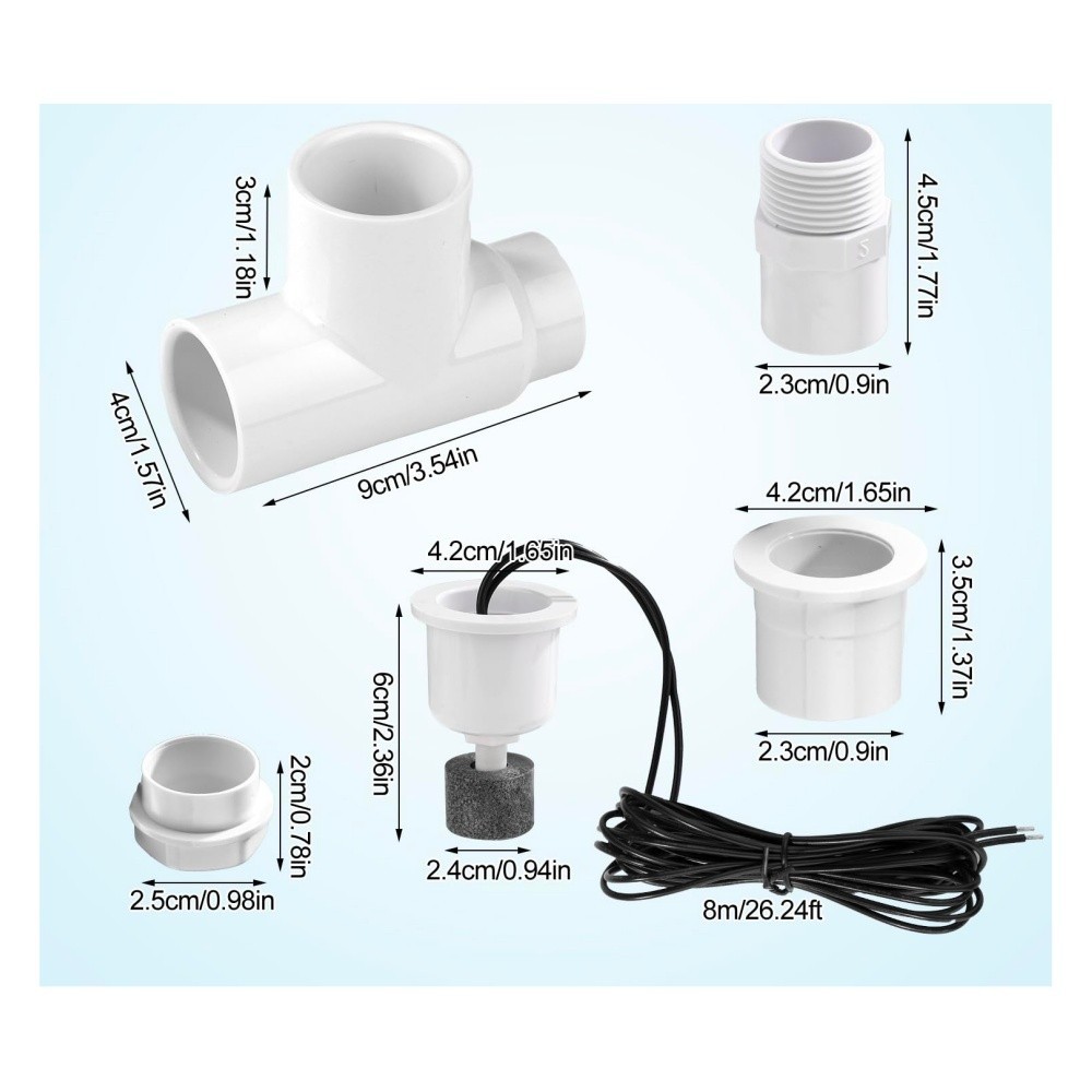 SS1 Float Switch T Shape with 3/4 Inch Adaptor and 6FT Wire for HVAC System