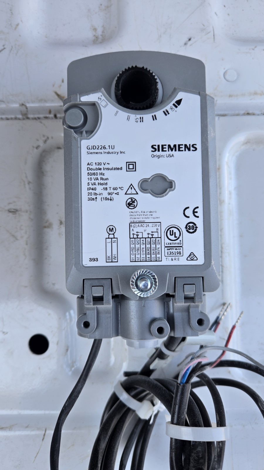 Siemens GJD226.1U Damper Actuator 120V Corded Electric Double Insulated
