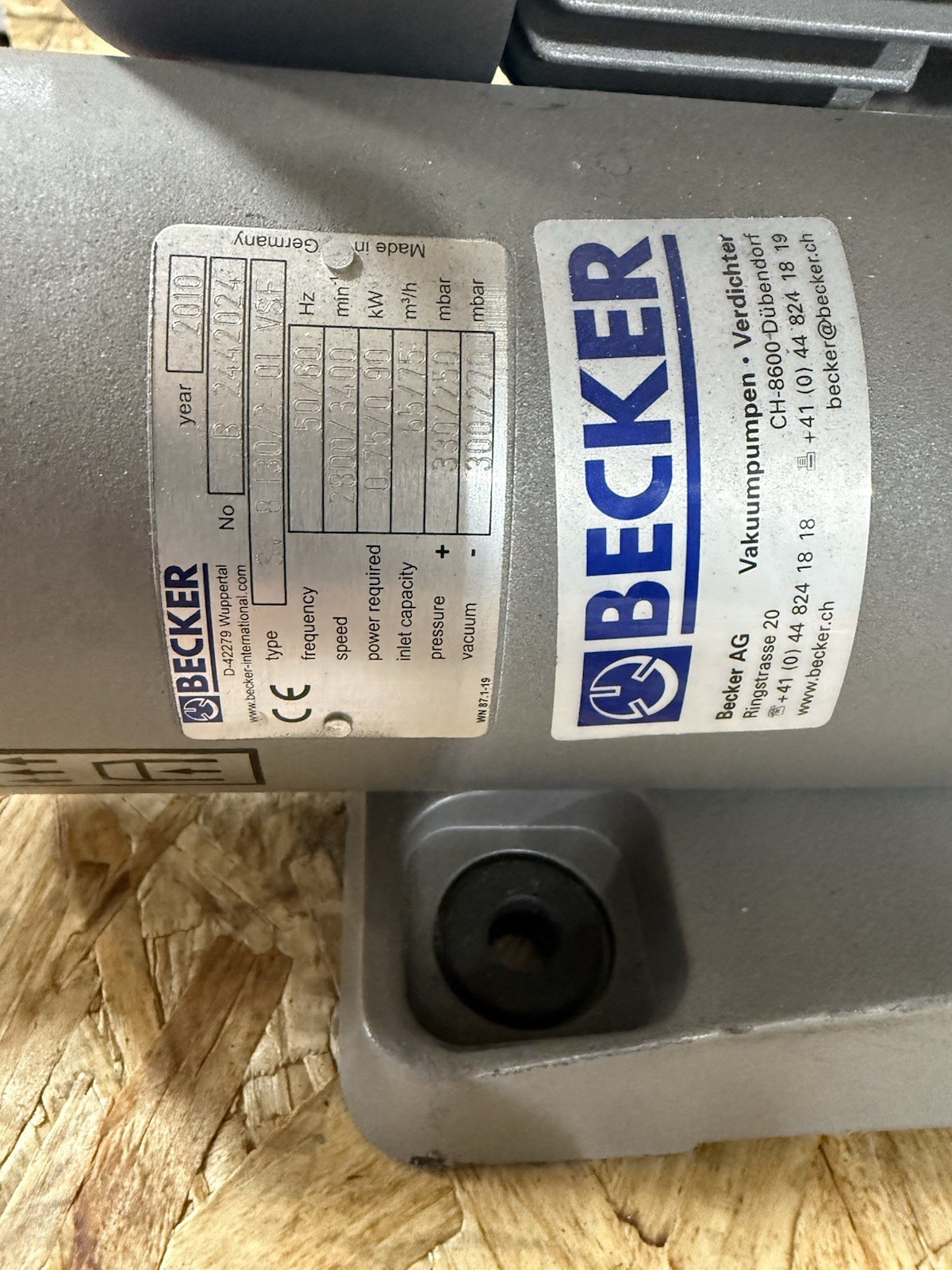 Becker SV 8.190/2-01 VSF Regenerative Blower 2800/3400RPM see specs works!