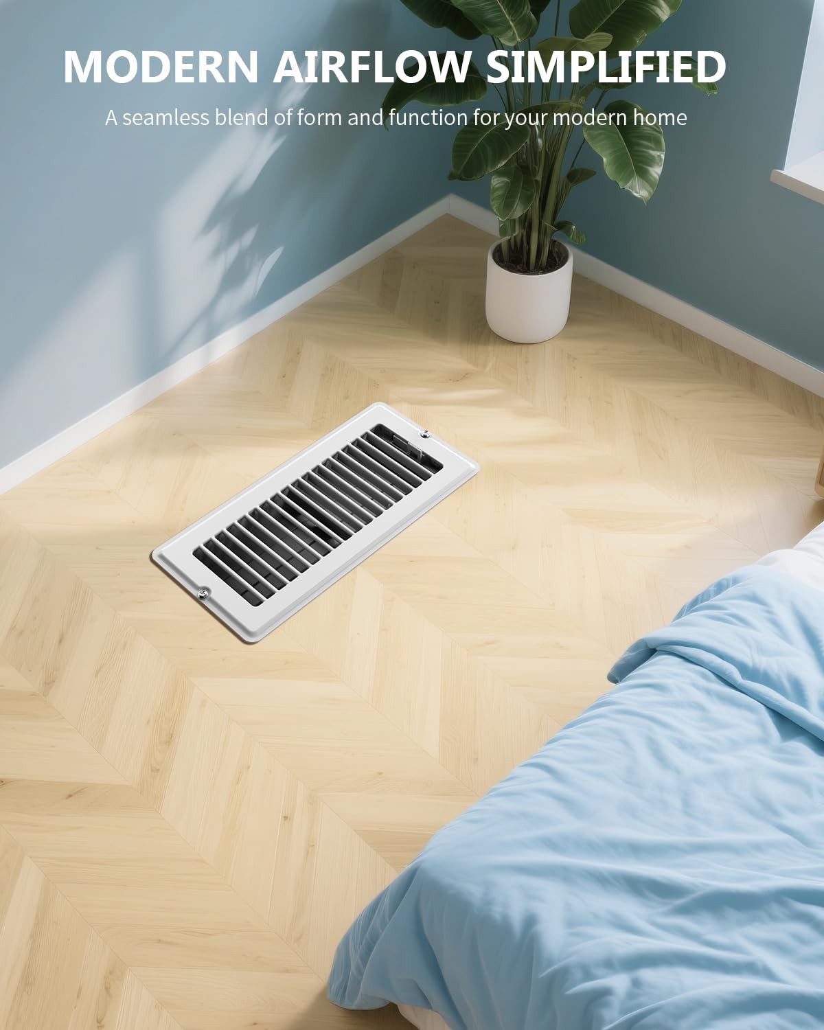 4×10 Floor Register – 5 Pack Vent Covers for Home White 5 Pack,
