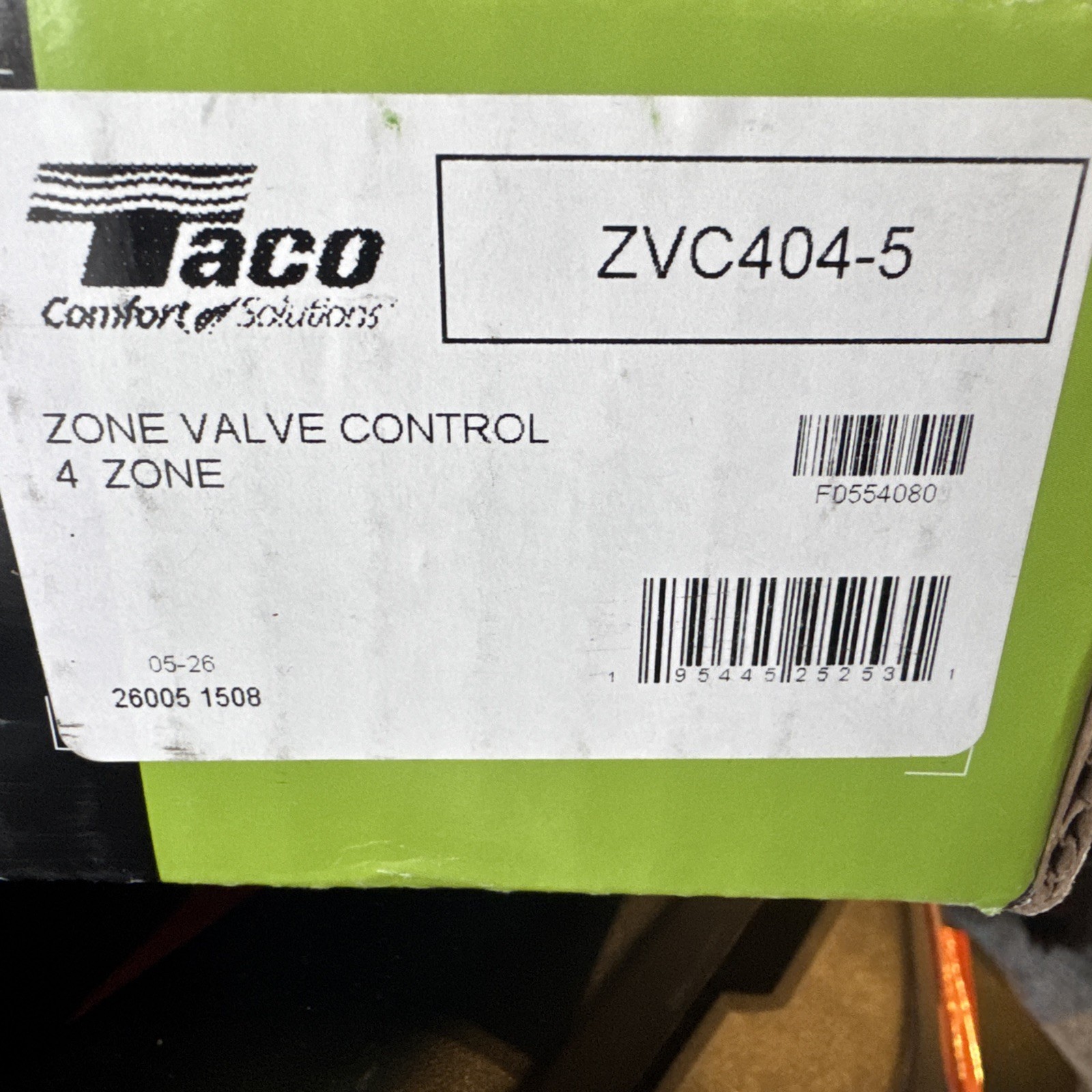 Taco ZVC404-5 4 Zone Valve Control (missing 3 terminal screws) See Photo