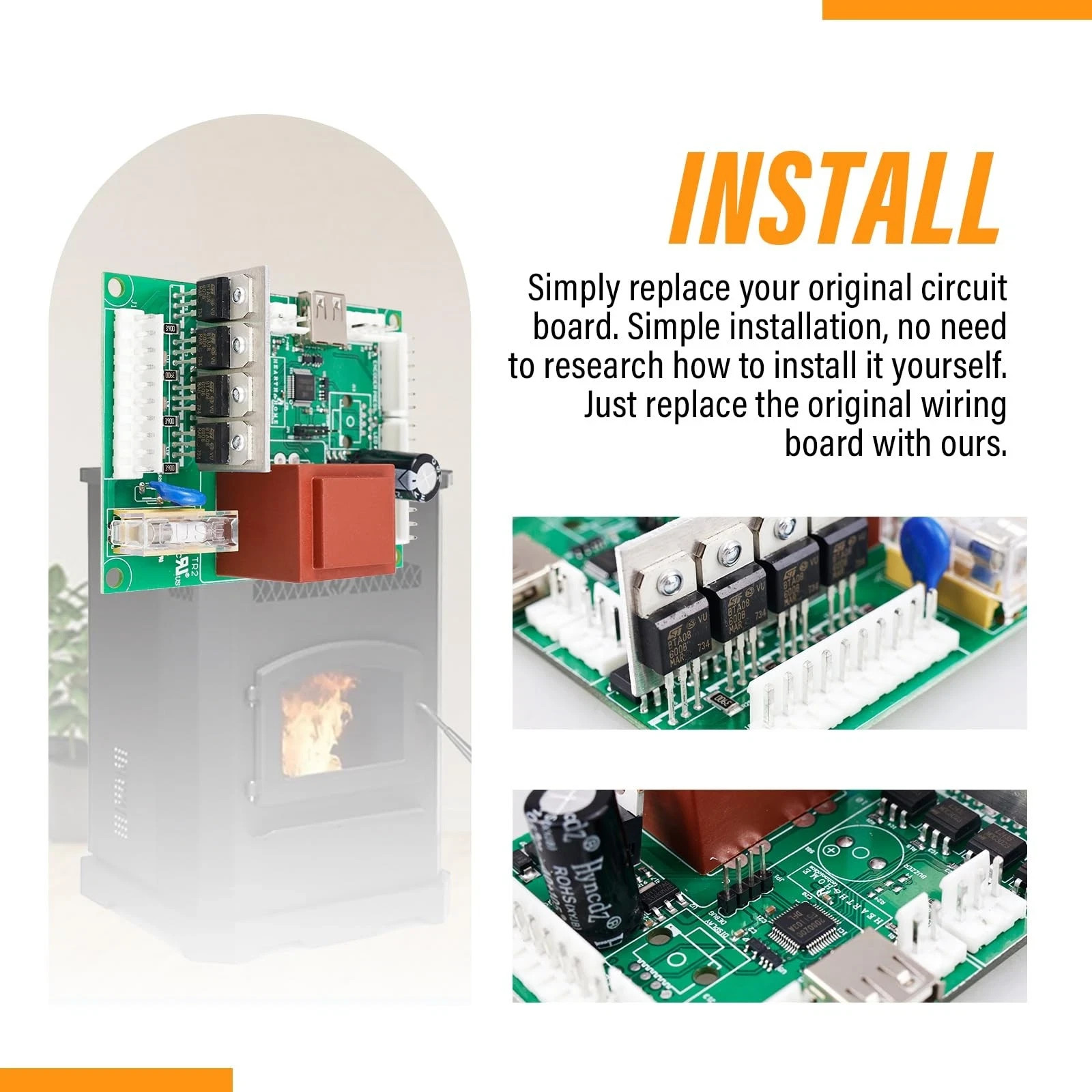 RANHAOYUYUL SRV7077-050 Circuit Control Board 115/120V AC Fit for PelPro PP130 f