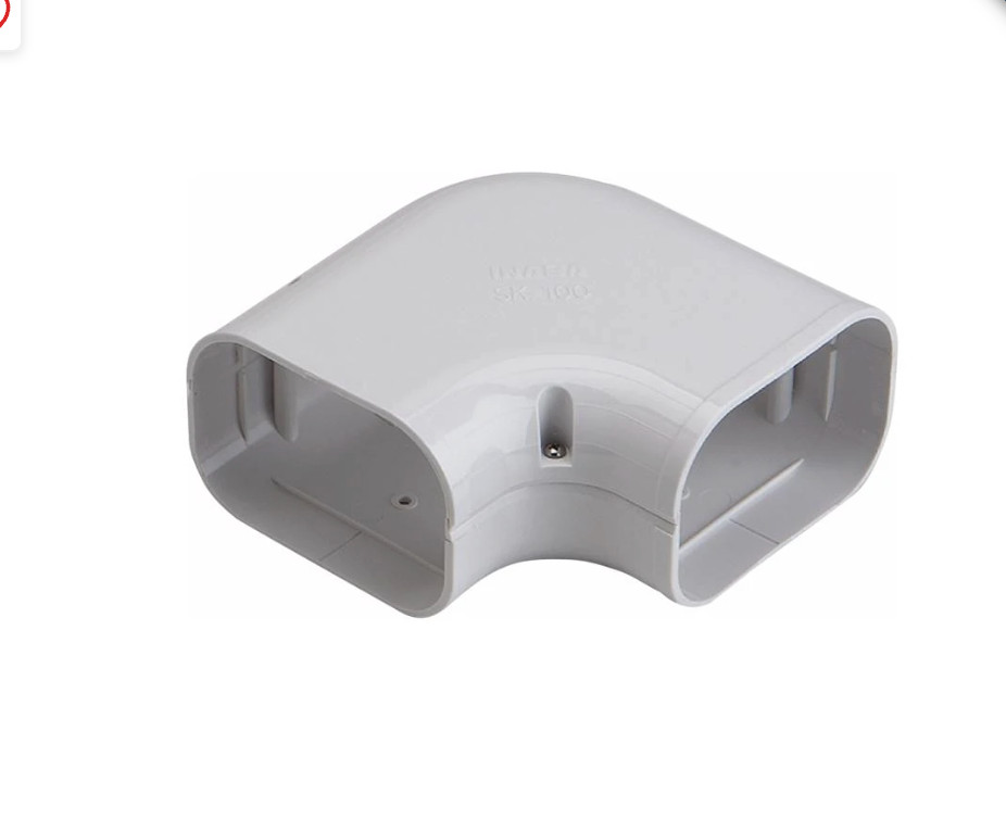 Inaba Denko Line Set Cover 4 In. W X 3 In. H White – 90 Degree Flat Angle