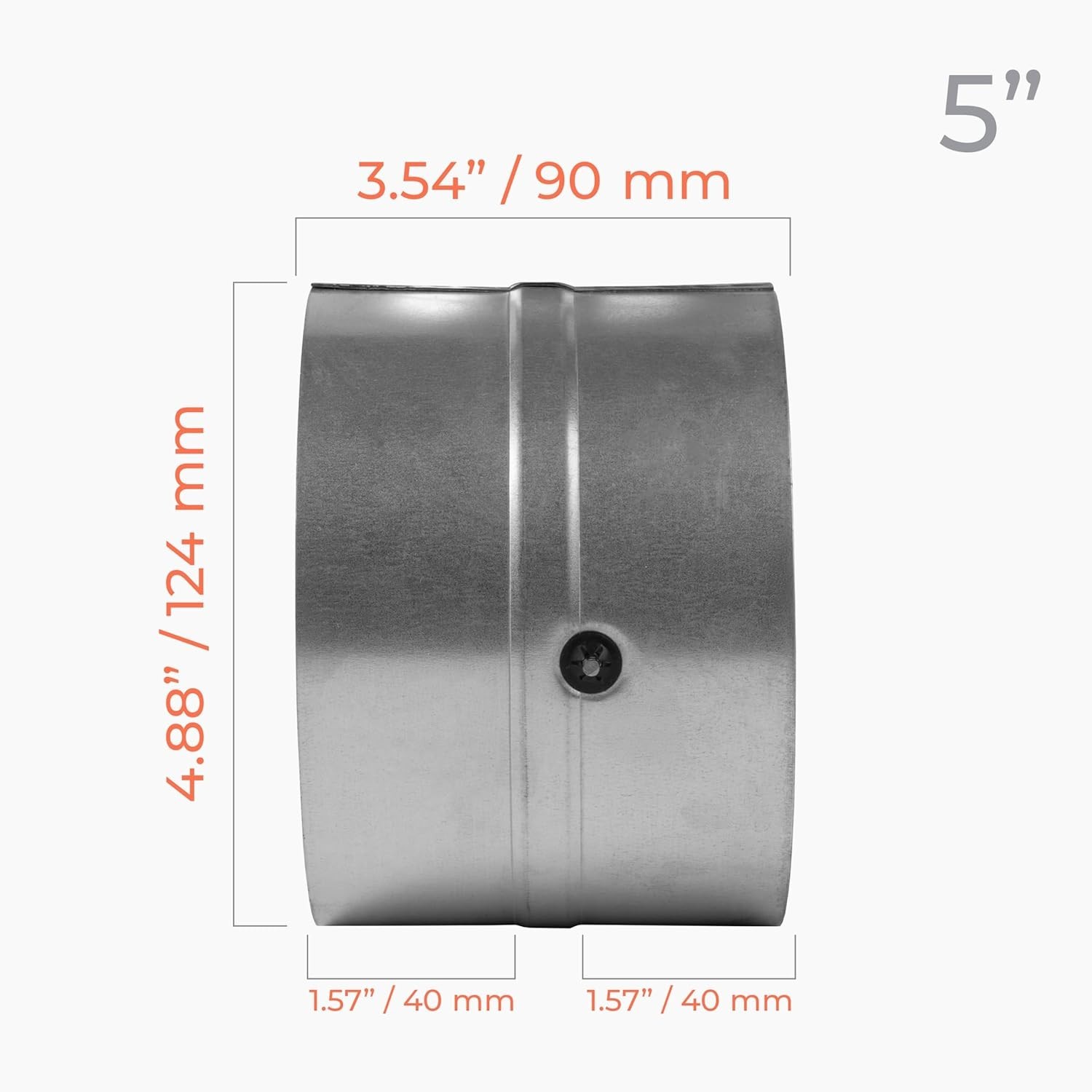 Durable 5 Inch Galvanized Steel Backdraft Damper for HVAC Ventilation Systems
