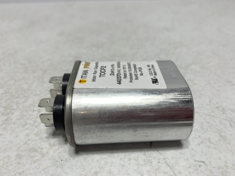 Titan Pro TOCF2 Motor Run Capacitor 2MFD 440/370VAC Oval
