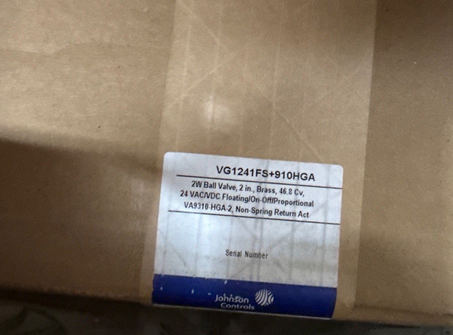 Johnson Controls VG1241FS+910HGA 2-Way 2″ Forged Brass Ball Valve, Cv 46.8