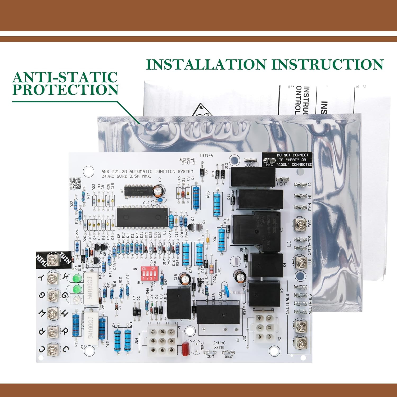 Upgraded 1012-920A Control Board for Rheem Ruud Furnaces, Easy Replacement