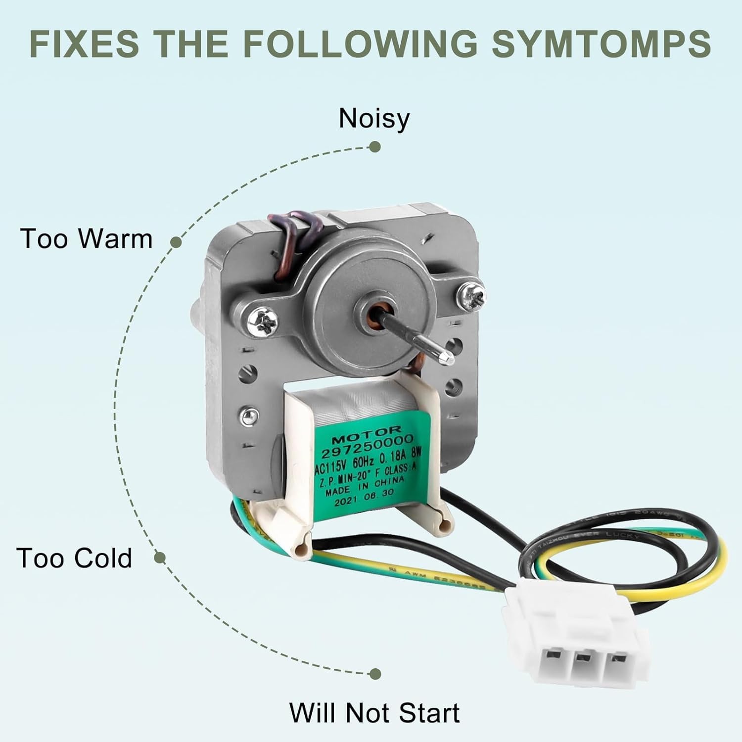 297309000 297250000 Refrigerator Evaporator Fan Motor Compatible with…