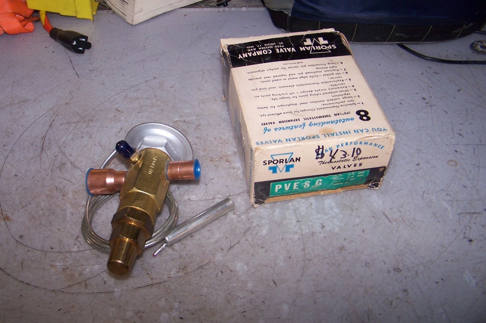 NEW SPORLAN PVE8G THERMOSTATIC EXPANSION VALVE 5/8″ODF x 7/8″ODF 5′ TUBING