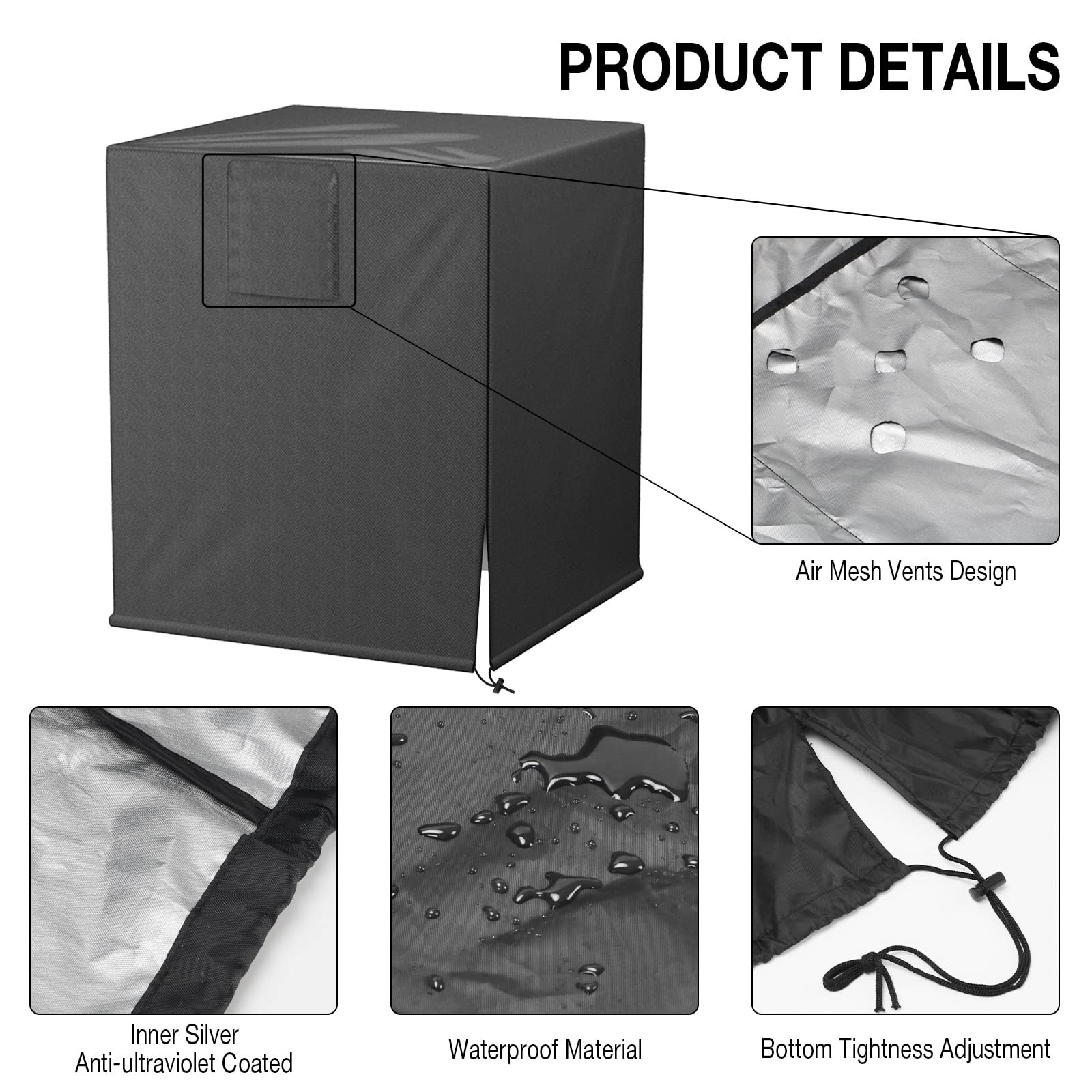 NEAGLORY Air Conditioner Cover for Outside, AC Unit Covers 32X32X36, Black