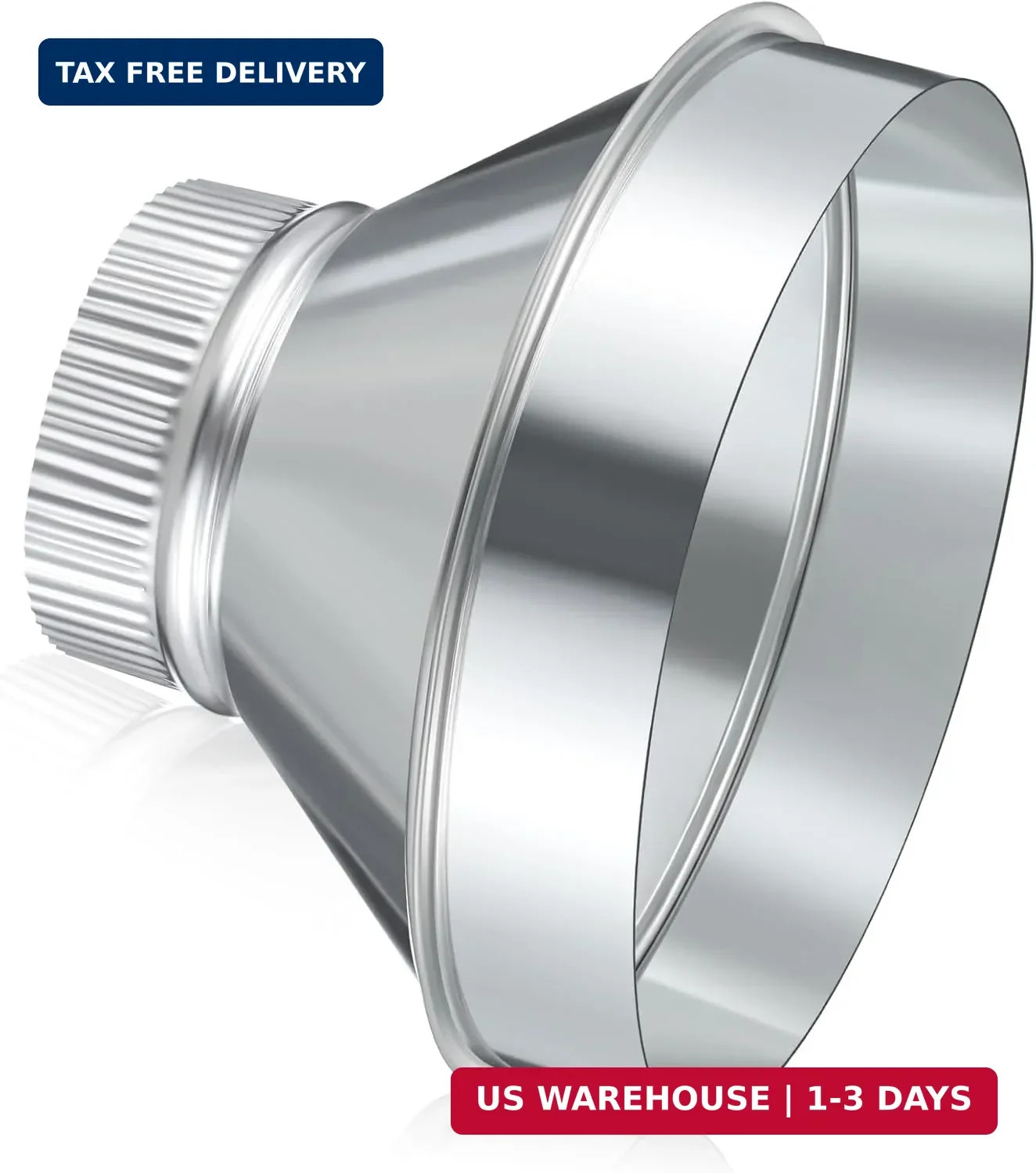 8 Inch to 4 Inch Duct Reducer Increaser Galvanized Steel Air Duct Adapter Round
