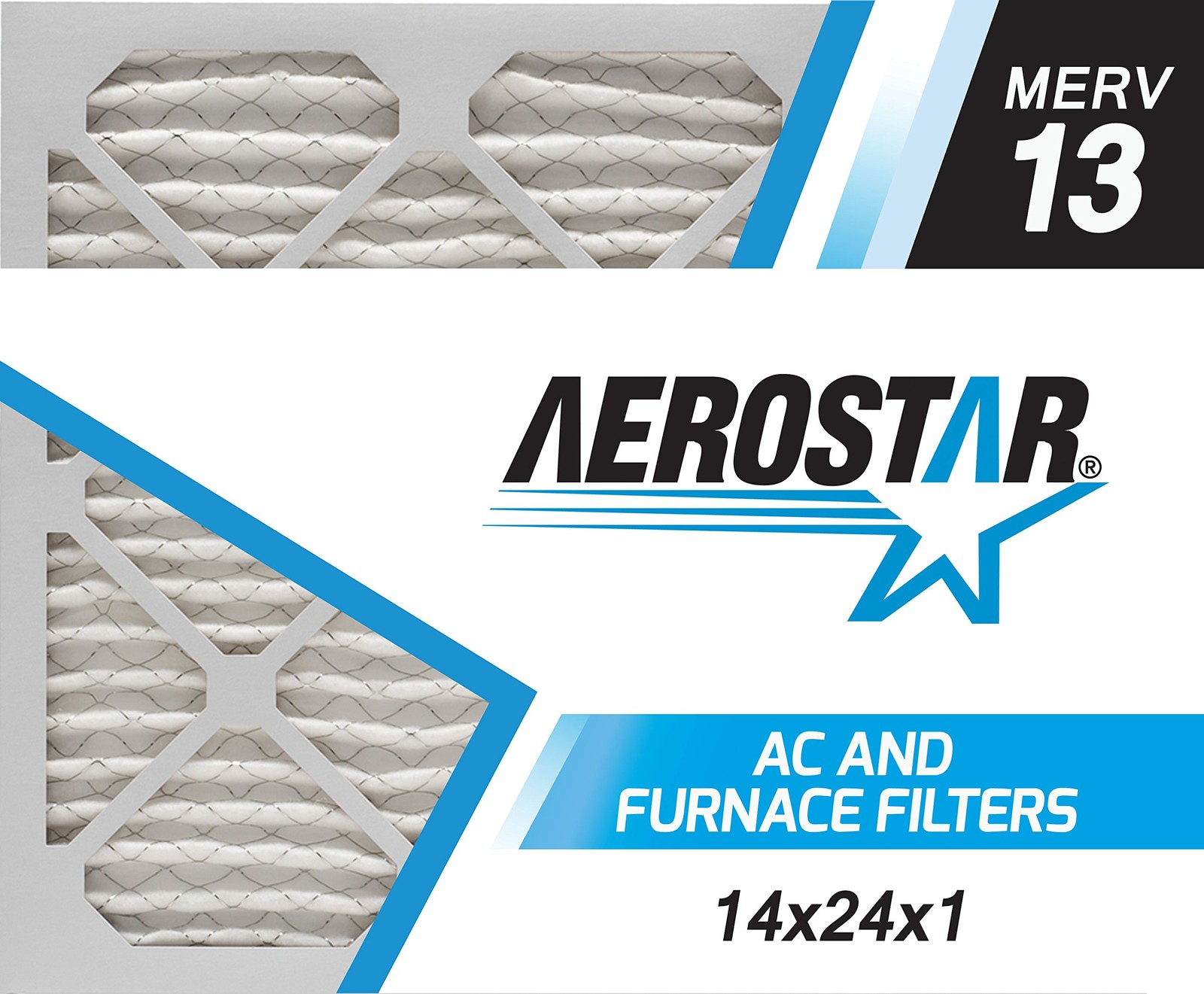 Aerostar 14X24X1 Merv 13 Air Filter 6 Count Actual Size 13.50 X 23.50 X 0.75