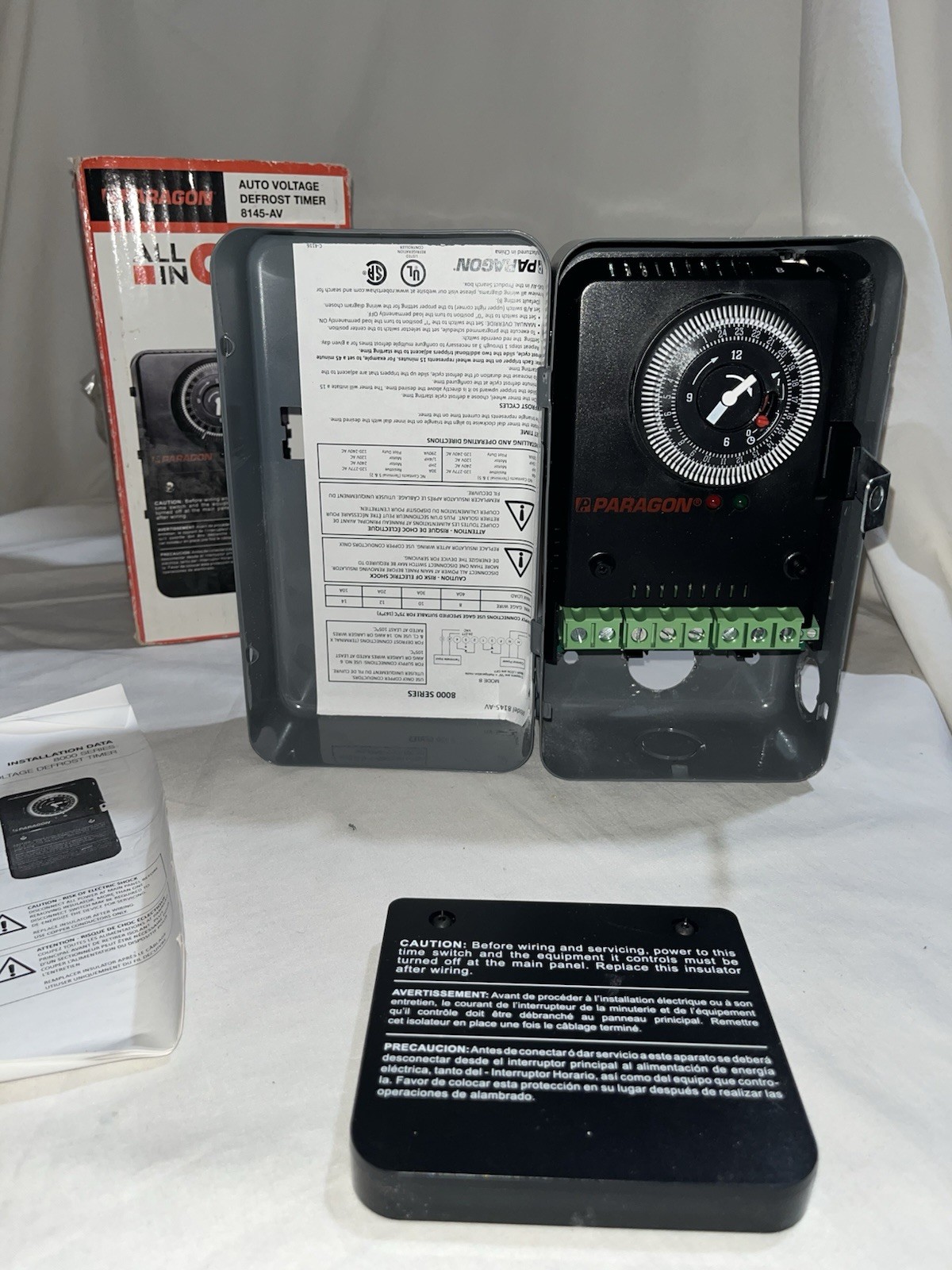 Paragon Mechanical 8000 Series Auto Voltage Defrost Timer *Open Box* 8145-AV