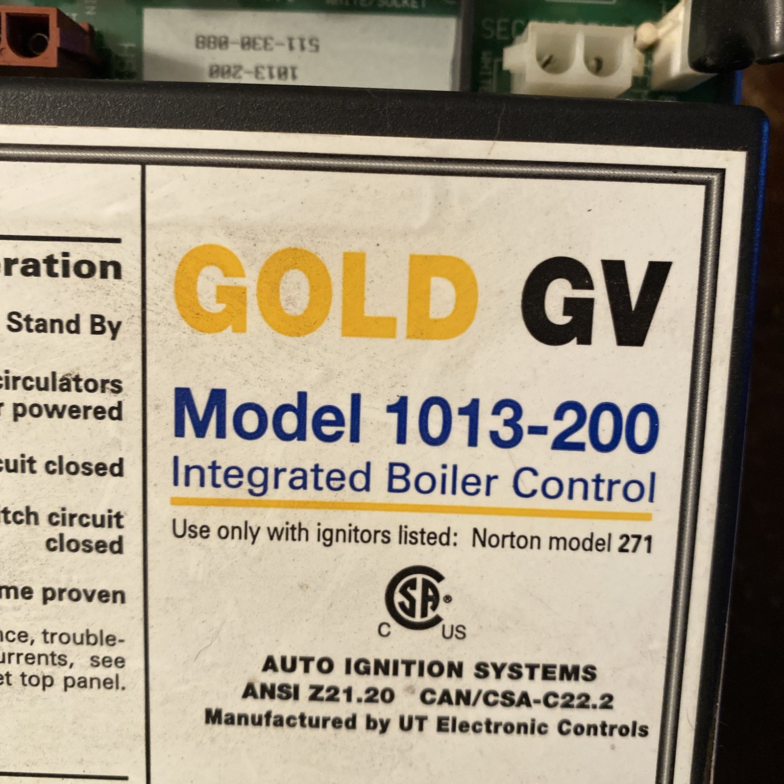Weil McLain 1013-200 Gold GV Integrated Boiler Control Board 511-330-088 Tested