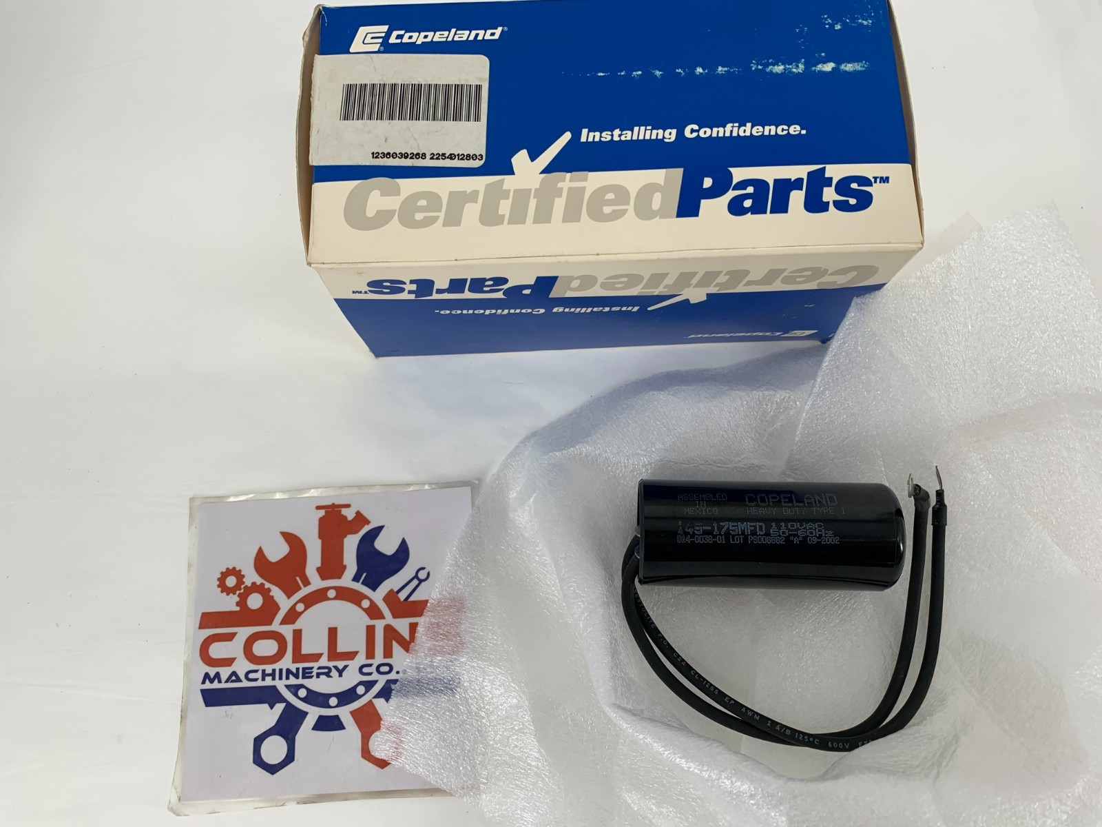 Copeland 914-0038-01 145-175MFD 110V Round Heavy Duty Start Capacitor No Bracket
