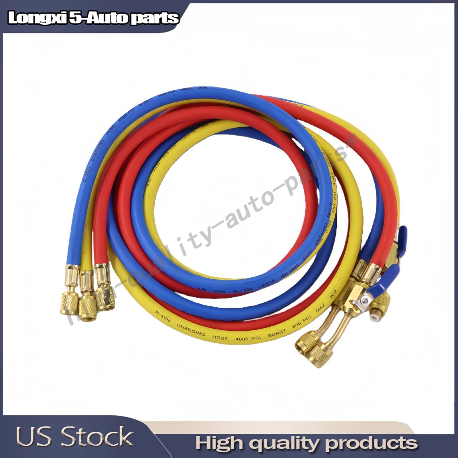 3Pack 29986 Plus II 1/4″ Hose with Compact Ball Valve 72″ Fits R-410A Refrige