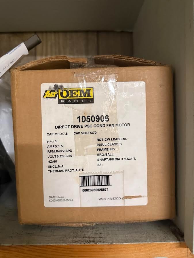 1050906 ICP 1/4 HP 2 Speed Condenser Motor (840 RPM, 208/230V)