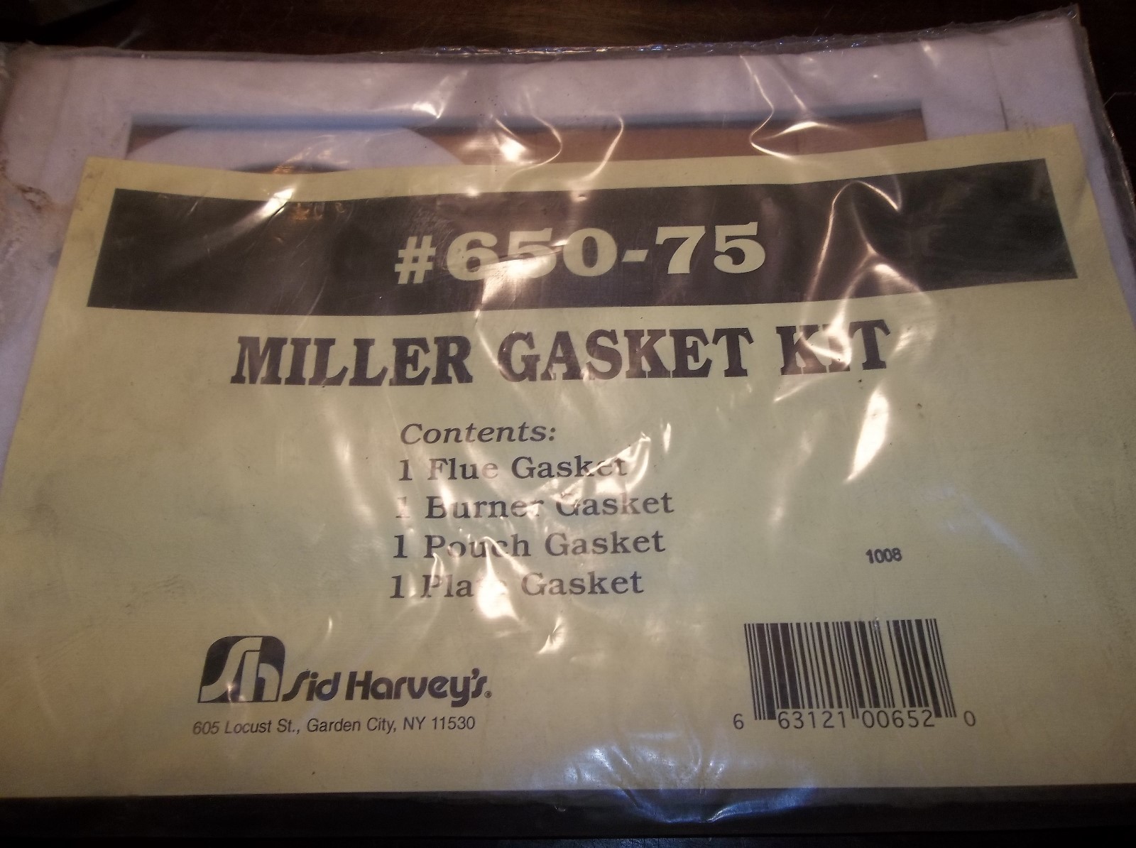 NEW SID HARVEY MILLER FURNACE BOILER GASKET SET KIT # 650-75